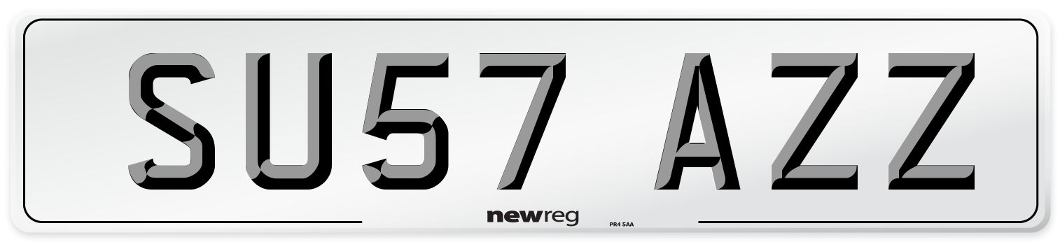 SU57 AZZ Number Plate from New Reg